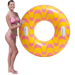59256-N  Koło do pływania dmuchane 91 cm fala z uchwytami materac plaża basen INTEX