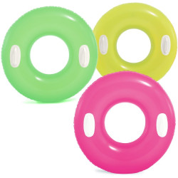 59258 Koło do pływania z uchwytami 76cm dmuchane neonowe 3 kolory INTEX