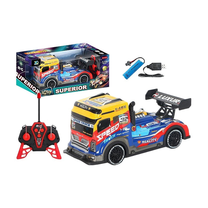 0918 Auto Ciężarówka Tir Zdalnie Sterowana Rc 1:18 Pilot Światła Akumulator