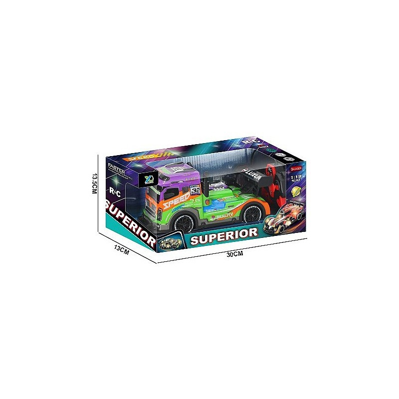 0925 Auto Ciężarówka Tir Zdalnie Sterowana Rc 1:18 Pilot Światła Akumulator