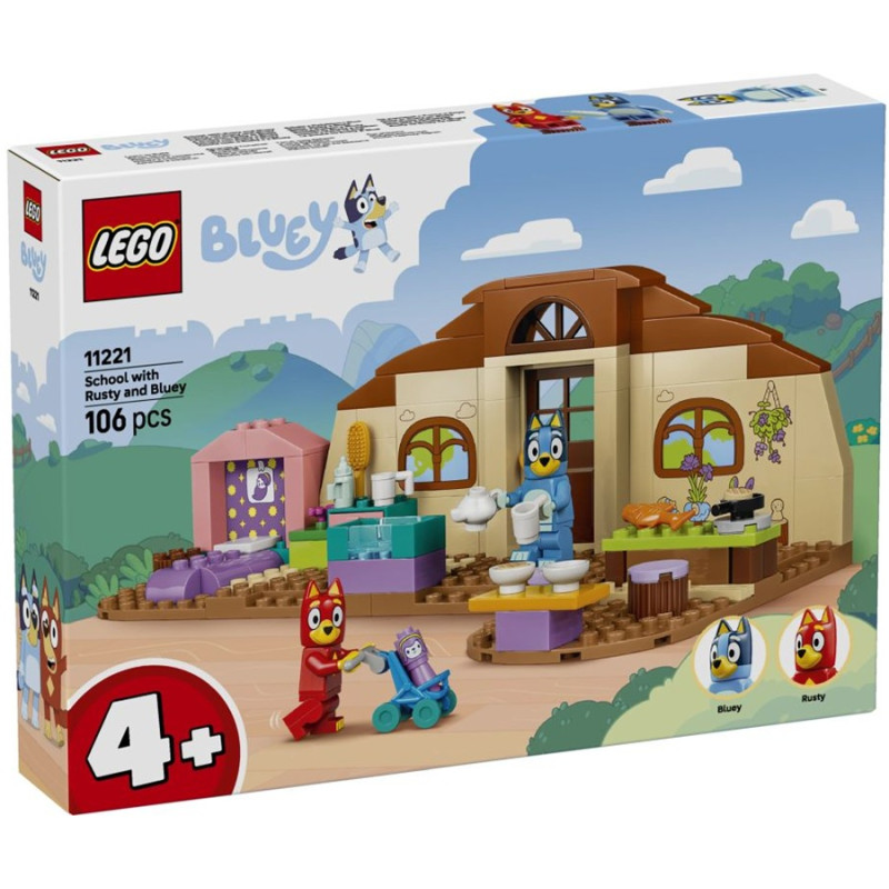 11221 Klocki Lego Bluey Szkoła z Ryżykiem i Blue 106 elementów