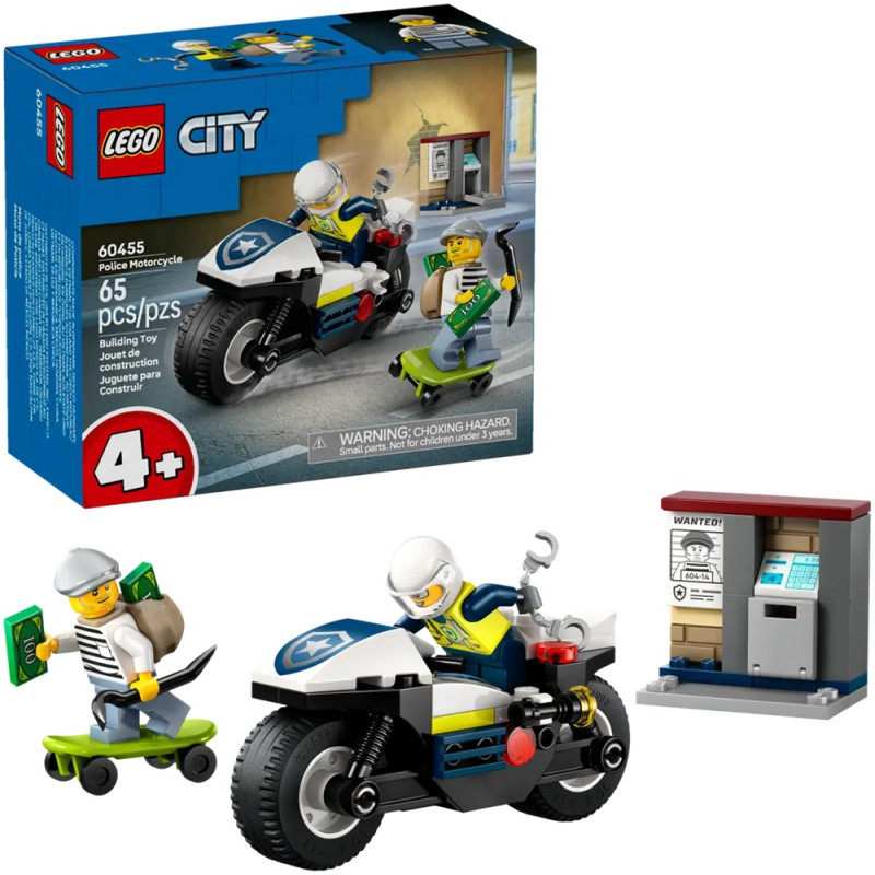 60455 Klocki Lego City Pościg na motocyklu policyjnym 65 elementów 