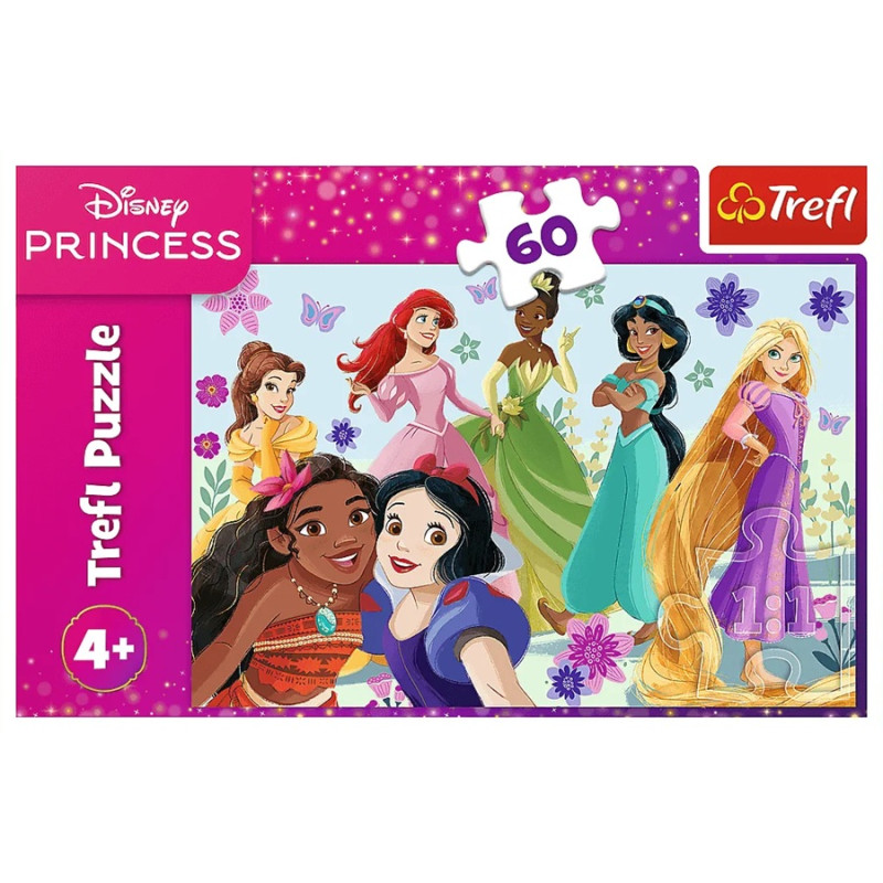 4090 Puzzle Trefl 60 elementów Disney, Księżniczki w akcji