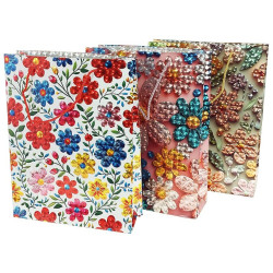 5159 Torba Prezentowa ozdobna Duże Kwiaty 3D Torebka na prezent 32x42x11cm