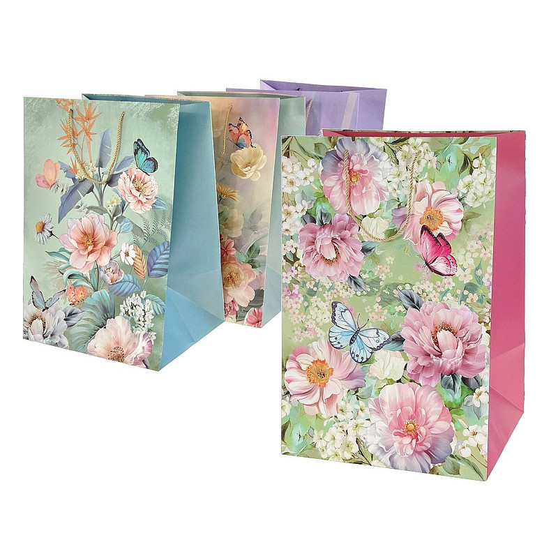 5173 Torba Prezentowa Duża Kwiaty Torebka Papierowa Na Prezent 54x36,5x30cm