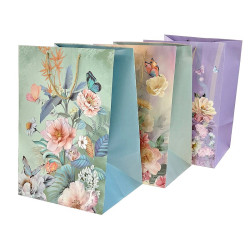 5173 Torba Prezentowa Duża Kwiaty Torebka Papierowa Na Prezent 54x36,5x30cm