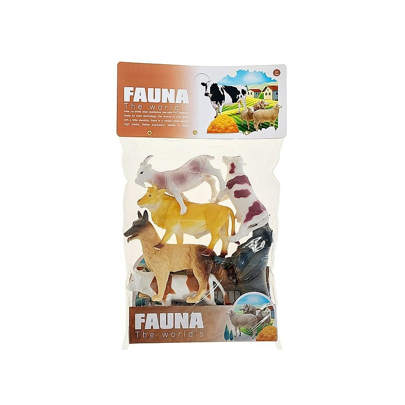 6392 ZWIERZĘTA FARMA FIGURKI ZESTAW 6 SZT KROWA BYK KOZA OWCA ZABAWKA