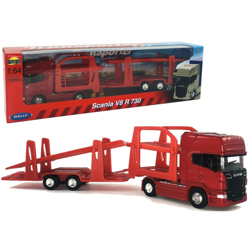 0237 Metalowy model Welly Truck Scania R730 V8 Transporter ciężarówka  1:64
