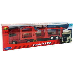 0237 Metalowy model Welly Truck Scania R730 V8 Transporter ciężarówka  1:64