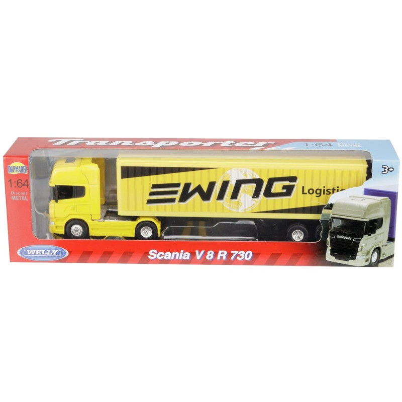 0216 Metalowy model Welly Truck Scania R 730 V8 Transporter ciężarówka 1:64