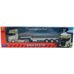 1251 Metalowy model Welly Truck Scania V8 R 730 Transporter ciężarówka 1:64