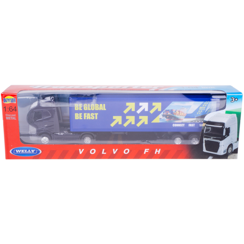 0186 Metalowy model Welly Truck Volvo F H Transporter ciężarówka  1:64