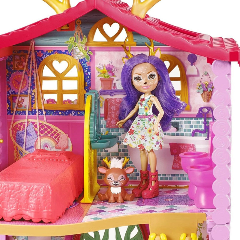 2757 ENCHANTIMALS MAŁY DOMEK JELONKÓW + LALKA