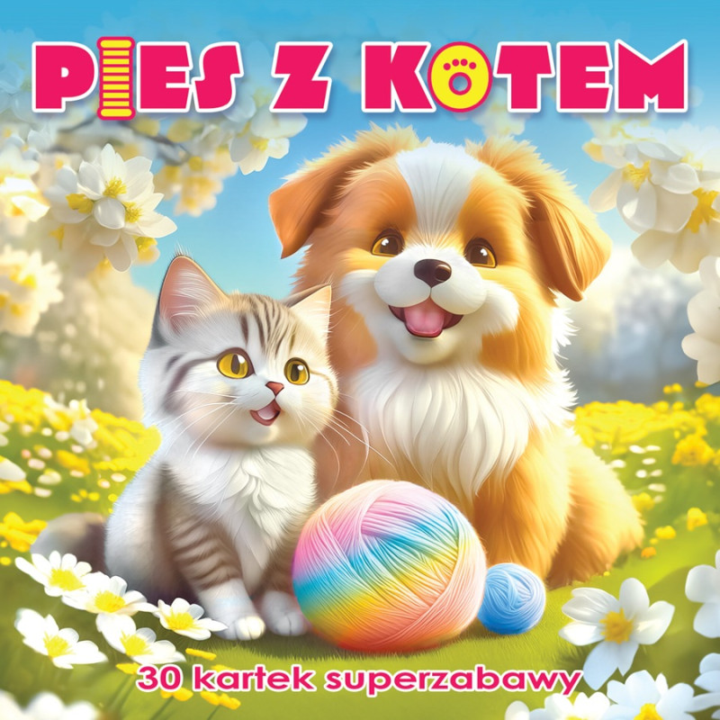 4907 Kolorowanka Pies z kotem 30 kartek super zabawy zwierzaki