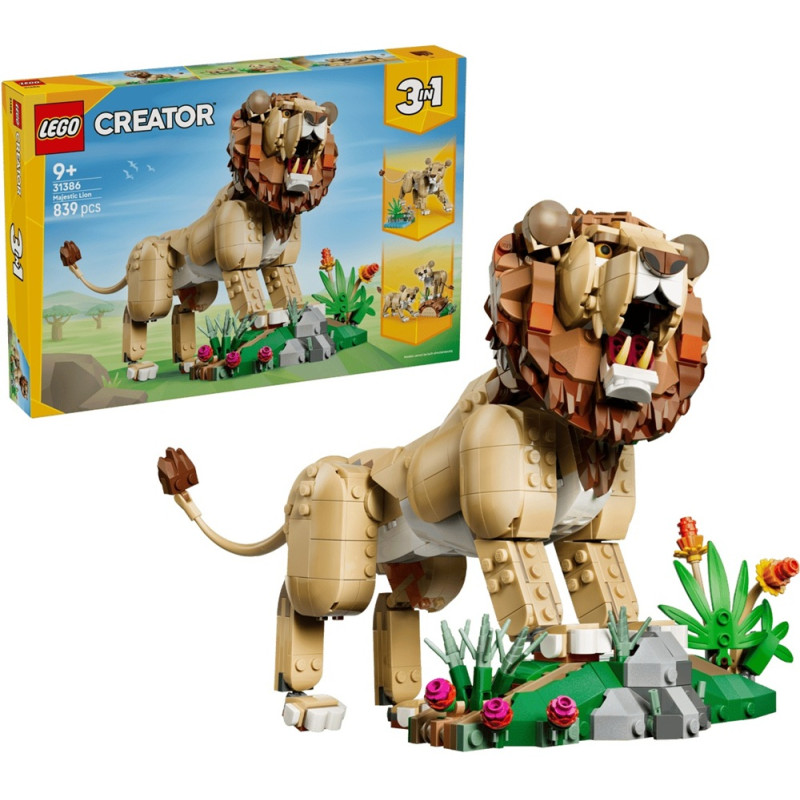 31386 Klocki Lego Creator Dzikie zwierzęta: Dumny lew 839 elementów