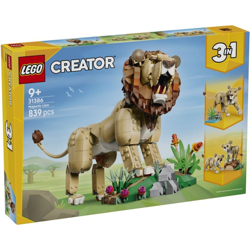 31386 Klocki Lego Creator Dzikie zwierzęta: Dumny lew 839 elementów