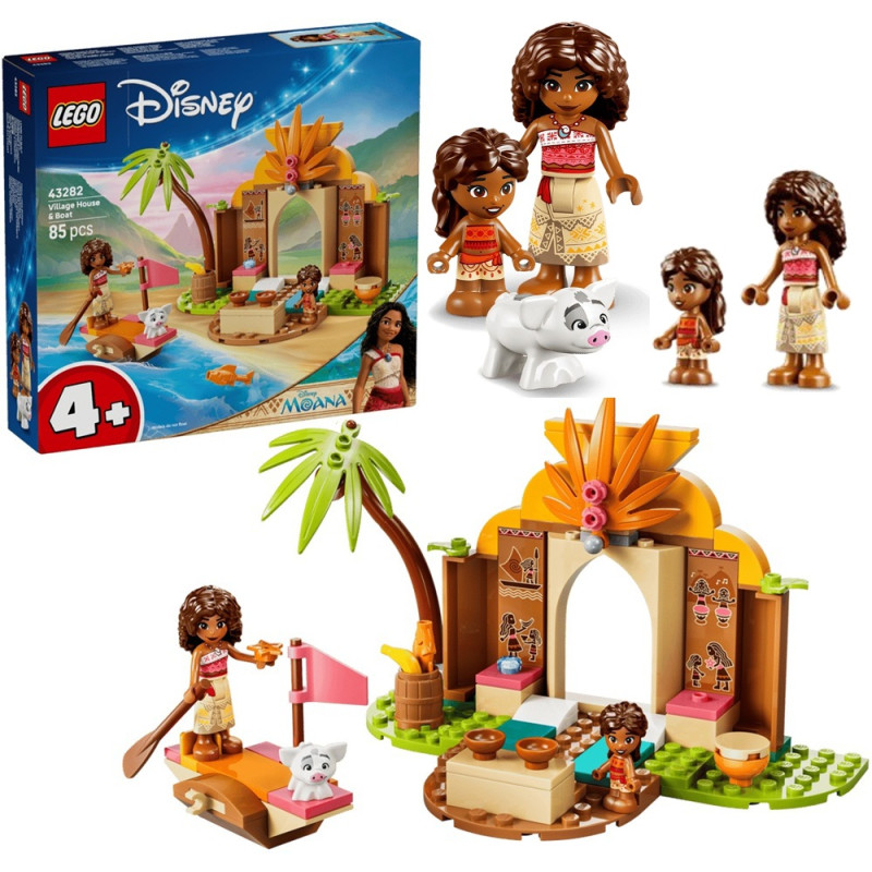 43282 Klocki Lego Disney Vaiana Wiejska chatka i łódź  85 elementów