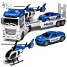 2018 Duża Ciężarówka Policyjna Laweta Helikopter Auto Policja Zestaw 3w1