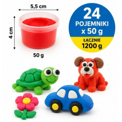 9441 Zestaw 24 tub Masa Plastyczna 24 Kolory Foremki 24x50g 1200g