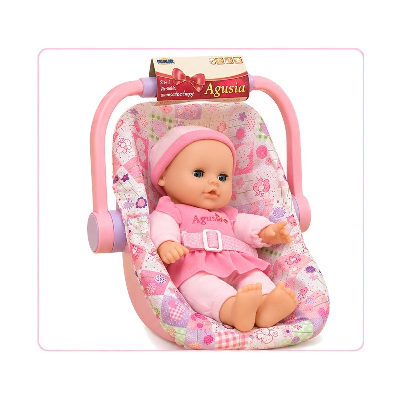 3855 Lalka 29cm Bobas Agusia Z Nosidełkiem Fotelikiem Dla Lalek Pasy 