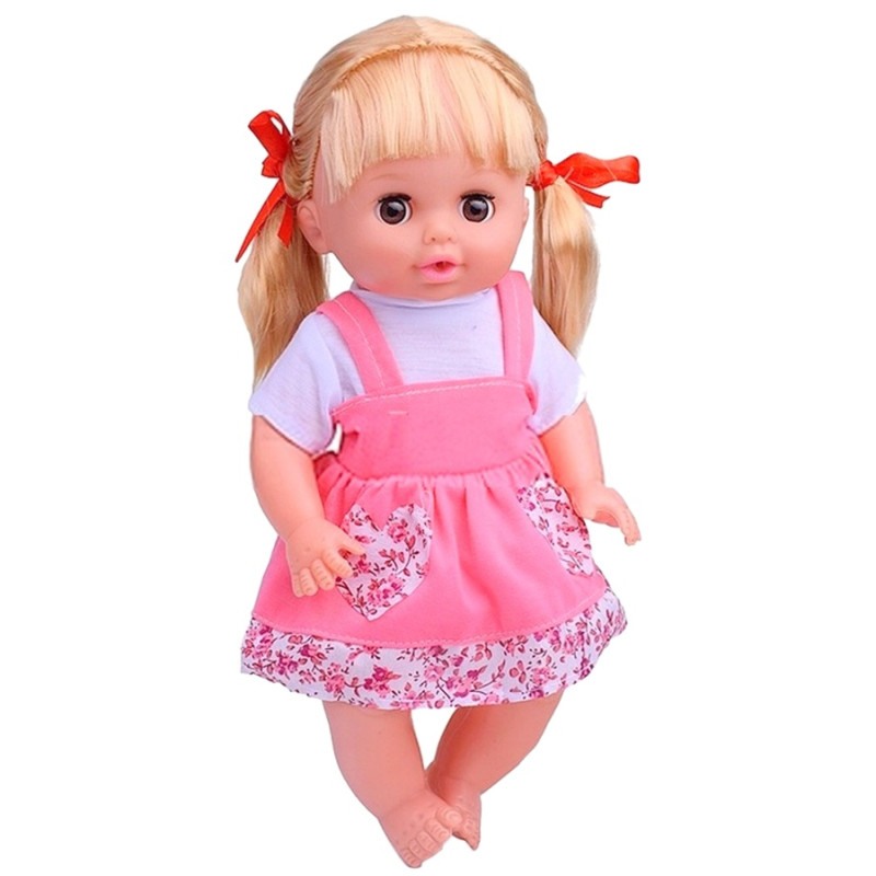 6091 Lalka Interaktywna Pije Siusia Nocnik Butelka 12 Dźwięków  29 cm
