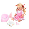 6091 Lalka Interaktywna Pije Siusia Nocnik Butelka 12 Dźwięków  29 cm