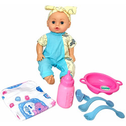 7423 Lalka bobas Agusia 30cm mówi śpiewa butelka miseczka smoczek pieluszk