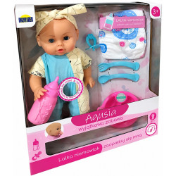 7423 Lalka bobas Agusia 30cm mówi śpiewa butelka miseczka smoczek pieluszk