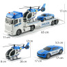 2018 Duża Ciężarówka Policyjna Laweta Helikopter Auto Policja Zestaw 3w1