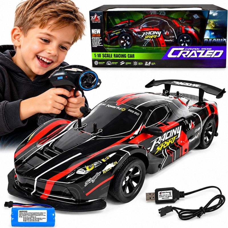 3489 Auto Zdalnie Sterowane Rc 1:10 Duże Wyścigowe Akumulator Pilot 2,4 GHz 