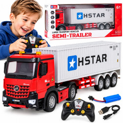2475 Ciężarówka Rc Tir Zdalnie Sterowana Z Naczepą Kontener Światła