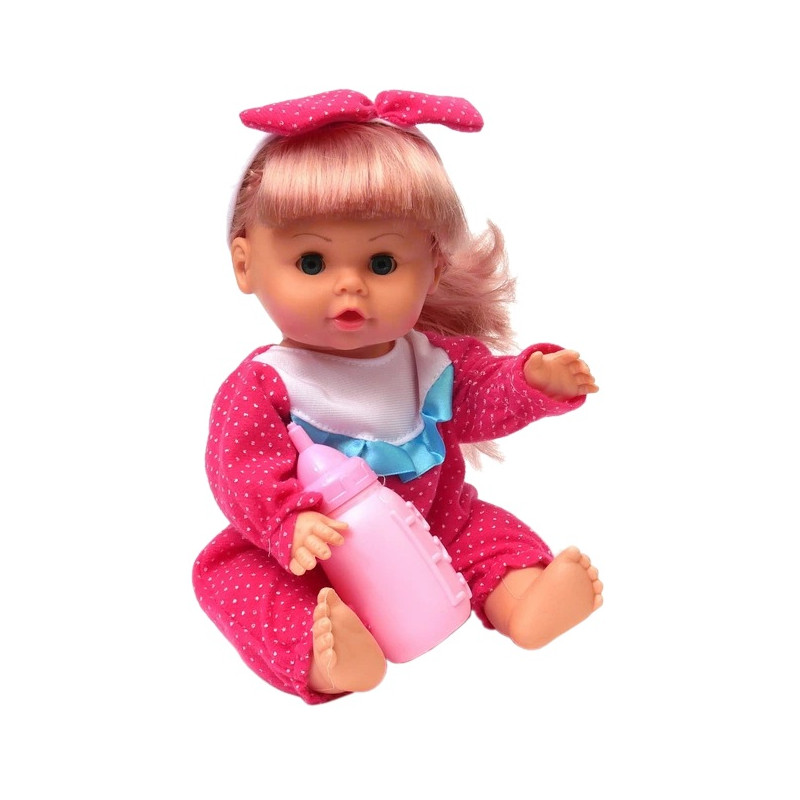 7447 Lalka niemowlak Agusia mówi śpiewa nocnik butelka pieluszka  30 cm