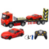2468 Laweta RC TIR zdalnie sterowany ciężarówka z autem światła dźwięk 