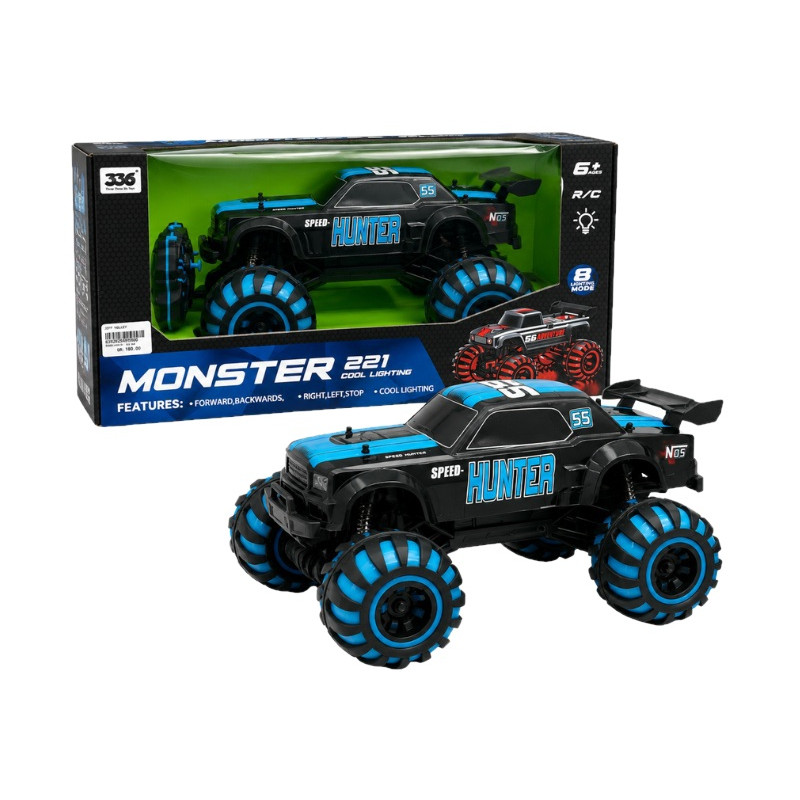 4905 Auto Zdalnie Sterowane Rc Monster Truck Świecące Koła Światła 6+ 