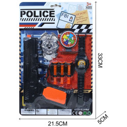 9918 Zestaw policyjny Pistolet na strzałki odznaka zegarek