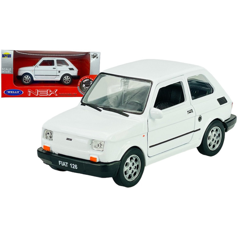 1:34 METALOWY MODEL WELLY FIAT 126 PRL BIAŁY 42372