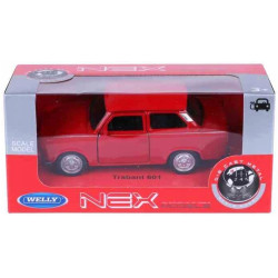 1:34 METALOWY MODEL WELLY TRABANT 601 PRL CZERWONY 43654
