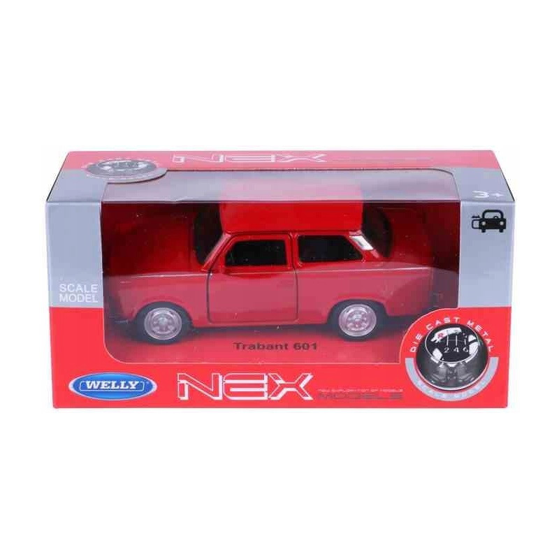 1:34 METALOWY MODEL WELLY TRABANT 601 PRL CZERWONY 43654
