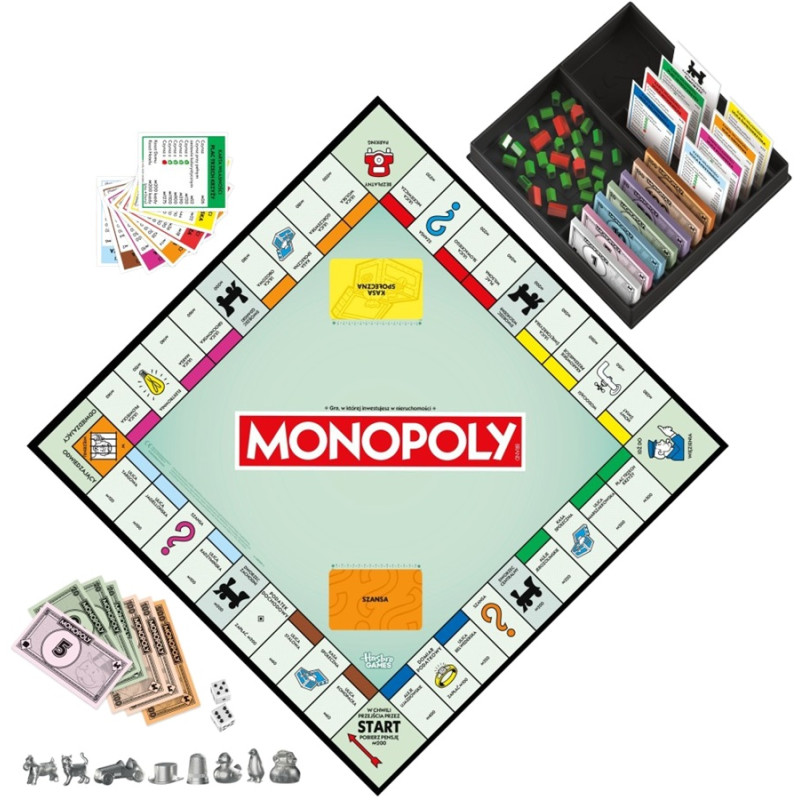 2458 MONOPOLY Klasyczna Gra Planszowa Hasbro Polska Wersja Rodzinna 2-6 Graczy