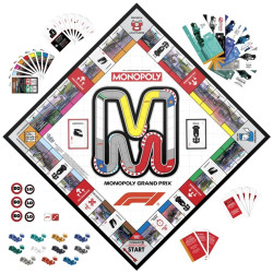 9635 MONOPOLY F1 Formula 1 Gra Planszowa Grand Prix Wyścigi Hasbro 2-6 Graczy