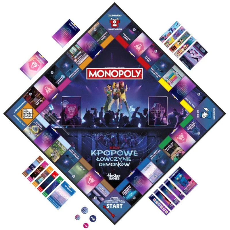 7135 MONOPOLY KPOP Demon Hunters KPopowe Łowczynie Demonów Gra Planszowa Hasbro