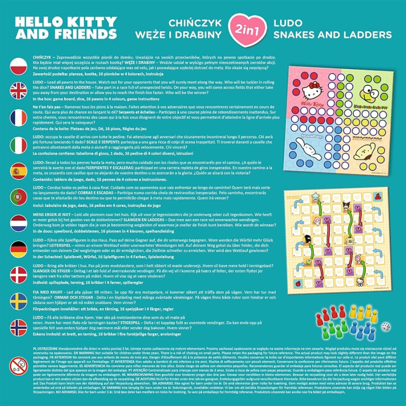 8966 Gra planszowa 2w1 Hello Kitty Chińczyk, Węże i drabiny Trefl