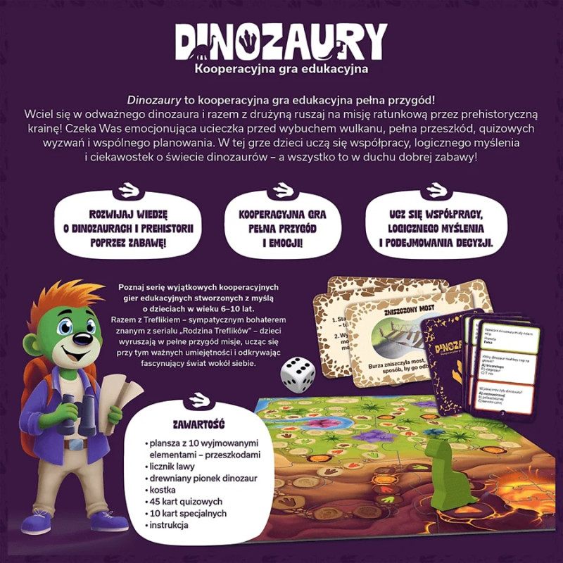 9123 Kooperacyjna Gra edukacyjna Dinozaury Rodzina Treflików Trefl